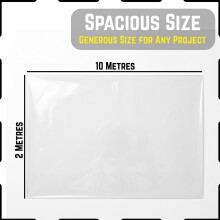 Plastic Sheeting Heavy Duty Thick 2 X 10M Thickened 1.85KG Clear Polythene Sheet Waterproof Garden Polytunnel Membrane Greenhouse Cover Dust Sheet Ga