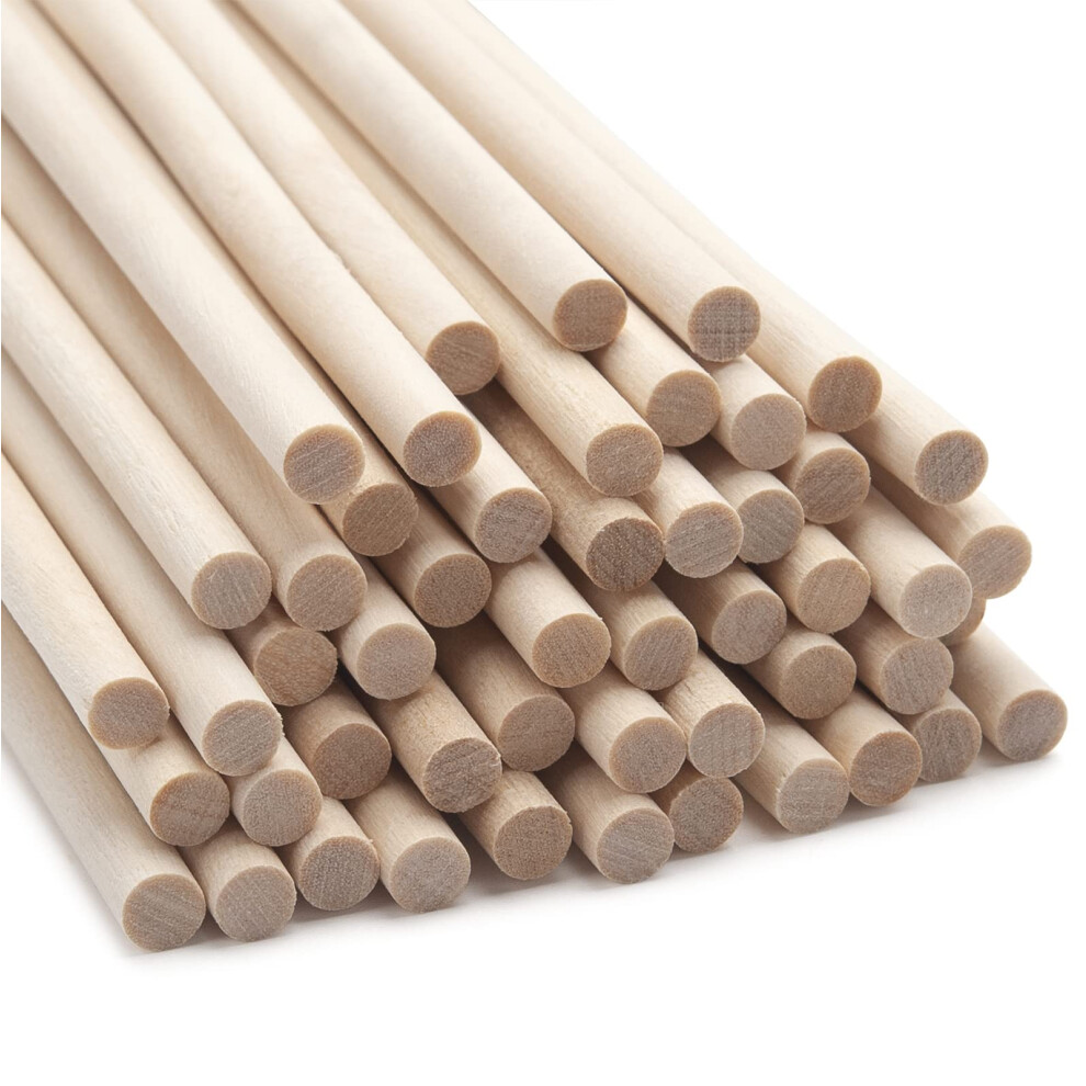 Wooden Dowels Wooden Sticks For Crafts, 50Pcs 6 X 380Mm Round Wood Dowel Rods Fo 5009138531344