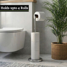 Premier Housewares Toilet Roll Holder, Chromed Metal, 19 x 24 x 55 cm, 1601476