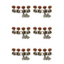 12R12L Métal Ukulélé Verrouillage Chaîne Tuner Guitare Tuning Peg Machine Tête avec Tête Marron Chevilles pour Ukulélé Guitare Partie