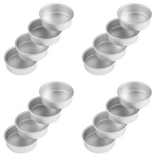 Lot de 16 Petits Moules à Gâteau de 4 Pouces, Moules à Gâteaux Ronds de Cuisson pour -Pizza à Gâteau, Quiche, Non Toxique et Sain