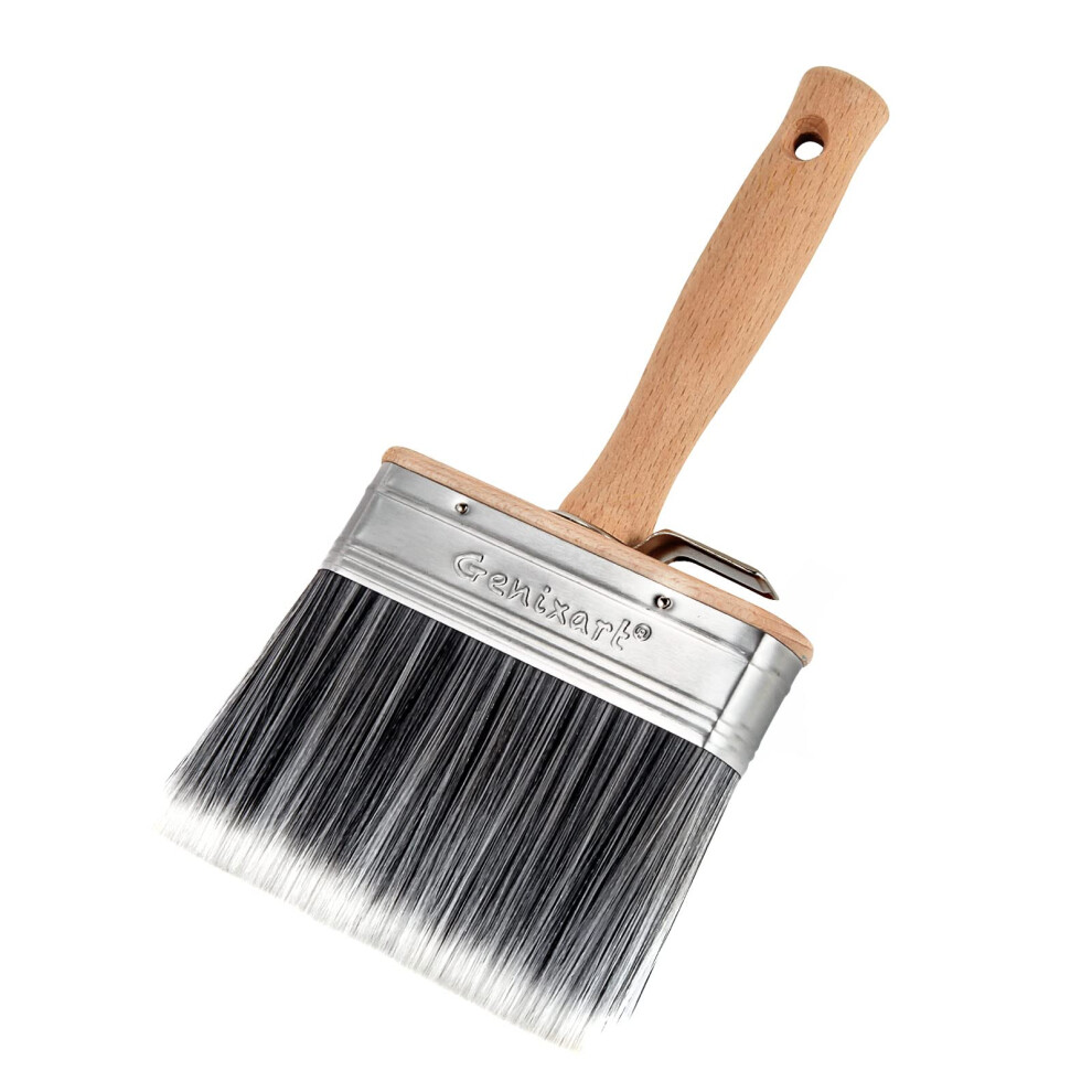 Genixart Shed & Fence Block Paint Brush - 5 Inch Big Decking Stain Brush For Wood - Large Masonry Paintbrush - Wide Limewash Brushes For Brick Concre 5002732538078