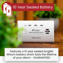 Kidde 10LLCO Ten Year Life Carbon Monoxide Alarm with Sealed Longlife Battery