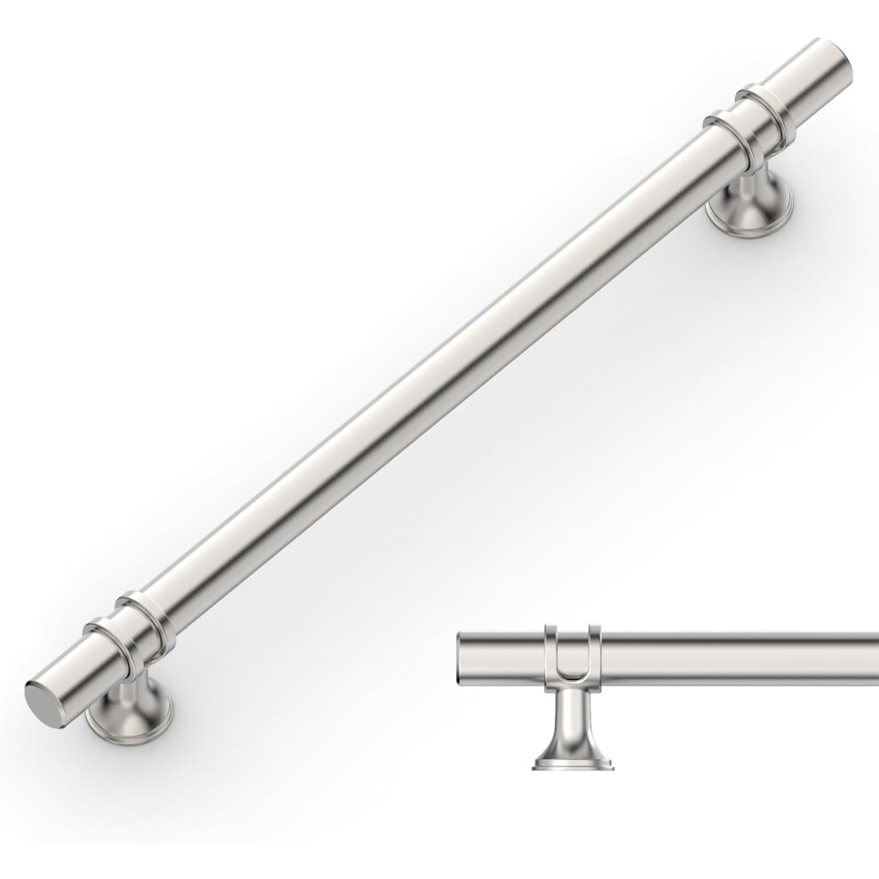 Amerdeco 10 Pack Brushed Satin Nickel Cabinet Pulls 10 Inch(256Mm) Hole Centers Kitchen Cabinet Handles Cabinets Hardware Drawer Pulls Am002 5003364516199