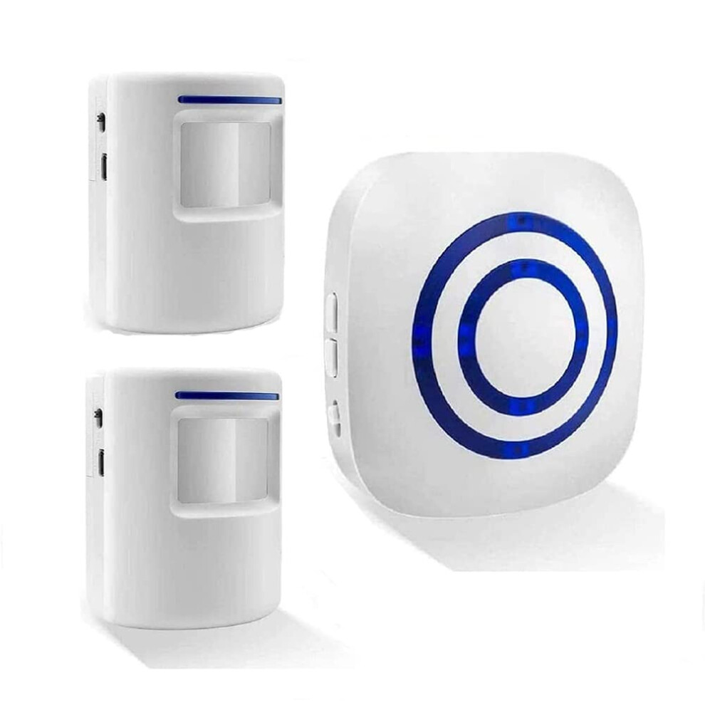 Motion Sensor Door Chime Alarm,Beilan Wireless Home Security Driveway Doorbell,Visitor Business Door Bell Chime With 1 Plug-In Receiver And 2 Pir Mot 5005695920393