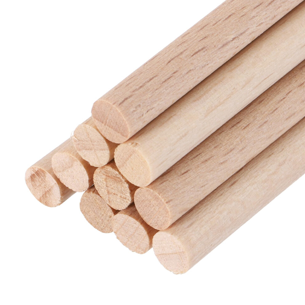 Sourcing Map Wooden Dowel Rods, 5Mmx200mm Round Wooden Rod Unfinished Solid Wood Sticks Crafts Wand For Arts Decoration, Craft And Diy Projects Wand, 5009425172427