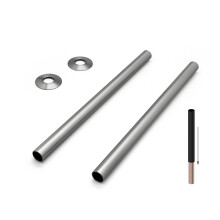 VANCOCO 2Pcs 300mm18mm Radiator Pipe Sleeves, Satin Nickel Radiator Collars Cover Pair Radiator Pipe Covers
