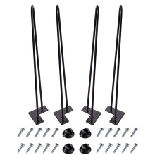 MSOBAIW Hairpin Legs 28 Inch Set of 4, DIY Metal Table Furniture Legs Ideal for Dining Table, Desk, 3/8" Diameter Mid Century Modern Style (71 cm, Bl