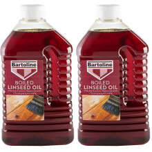 Bartoline Boiled Linseed Oil 2 L, Fast-Drying Wood Protector for Softwood Garden Furniture and Interior Wood (Pack of 2)