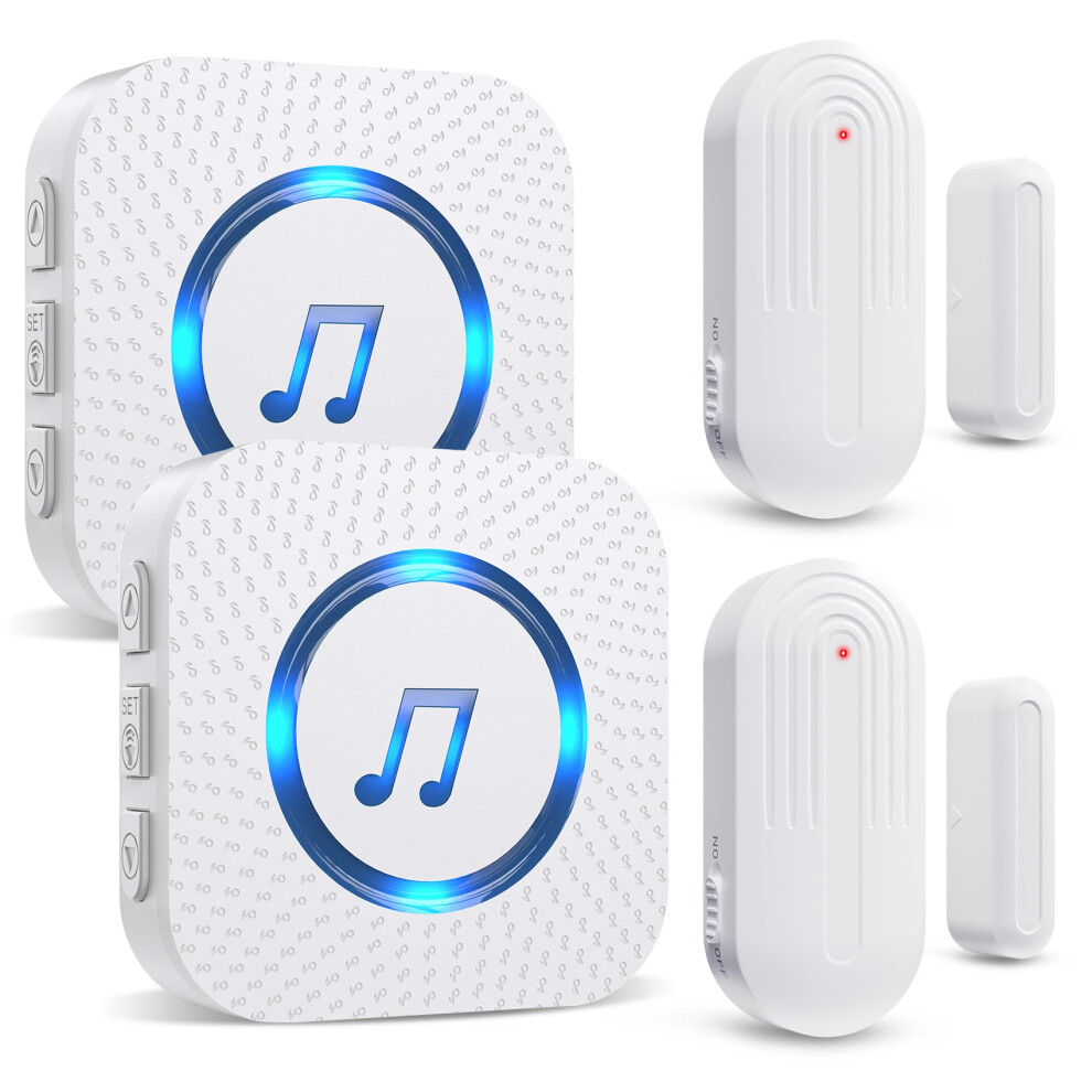 Sanjie Wireless Door Alarm Sensor Chime, 500Ft Operating Range 55 Ringtones 5 Volume Level With Led Indicator,Window Alarm For Home Store Office Secu 5009001522592