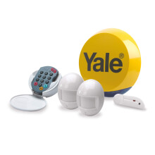 Yale HSA Essentials Alarm Kit, Battery Powered, 5 Piece Kit, Self Monitored, No Contract, Wireless, PIR Movement Sensors, Door/Window Sensor External