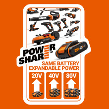 WORX WX3701 PowerShare 20V Cordless Combi Hammer Drill Kit with 2 Batt
