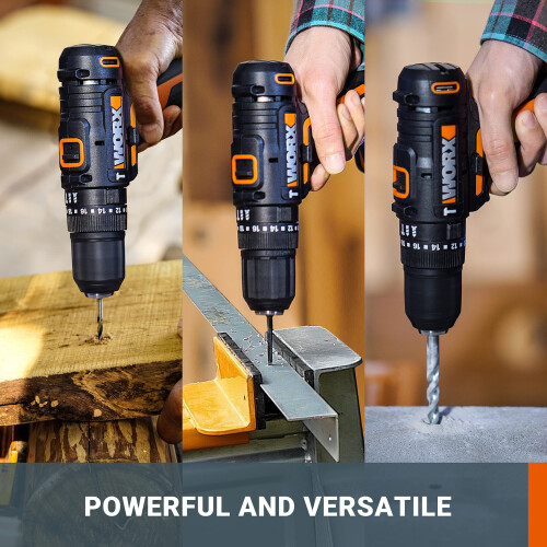 WORX WORX WX3701 PowerShare 20V Cordless Combi Hammer Drill Kit with 2 Batt 1