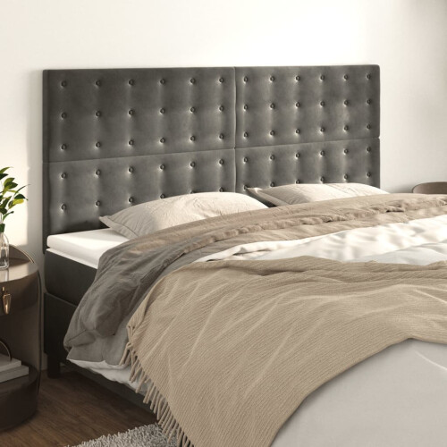VidaXL vidaXL Kopfteil Dunkelgrau 180 x 5 x 118/128 cm Samt