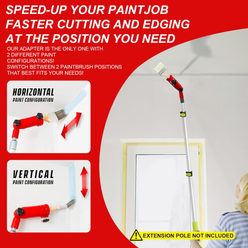 MultiAngle Paint Brush Extender Holder for High CeilingExtension Pole 2