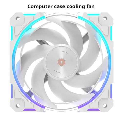 12CM Computer Case Cooling Fan ARGB Light Synchronization PWM Intelligent Temperature Control Silent Fan Black 1