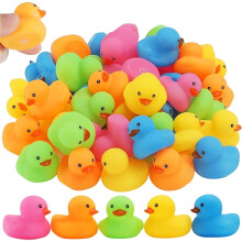 (120pc) 30/60/90/120pc Mini Rubber Duck Toy ,Colored Small Multicolor Queak and Float Small Ducks in Bulk Ducks ,Birthday Gifts