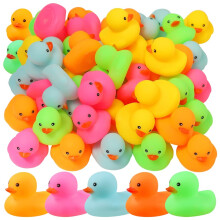 (60PC) 30/60/90/120pc Mini Rubber Duck Toy ,Colored Small Multicolor Queak and Float Small Ducks in Bulk Ducks ,Birthday Gifts