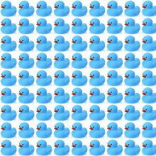 (20 PCS) 1-100pc Blue Mini Rubber Ducks Set in Bulk Float Squeak Tiny Ducks Rubber Duck Toy for Kids Party Birthday Supplies
