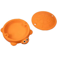 (Orange) Mini Desktop Turtle Sandbox with Mini Play Sand Tools (No Sand) - Stress Relief Zen Garden Gifts Desktop Decor for Home Office