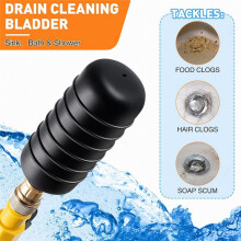 3PCS Drain Bladder Kit,Drain Cleaning Bladder for 1 to 6 Inch Drain Pipe,Drain Bladder Unclogger for Bathroom Sink