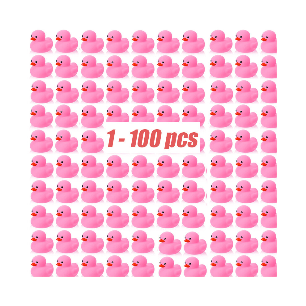 Photos - Bath Toy  1-100pc Pink Mini Rubber Ducks Set in Bulk Float Squeak Tiny Ducks Rubber Duck Toy for Kids Party Birthday Supplies(60 PCS)