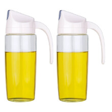 2pcs Oil Bottle Household Anti-Leakage Oil Bottle Kitchen Automatic Opening and Closing Seasoning Bottle with Lid