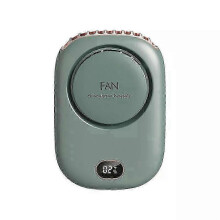 (Green) Portable Mini USB Hanging Neck Fan - Rechargeable Cooling Air Cooler with Adjustable Speeds and Versatile Design