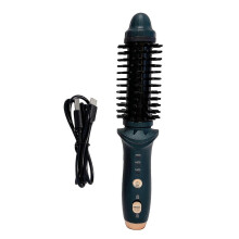 (Green) Curling Iron Brush, Volumizing Hot Air Hair Curling Comb, Automatic Rotating Curling Iron, Dual Voltage for Travel