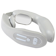 (Gray) Heating EMS Neck Massager, Circuwave Shiatsu TENS Pulse Therapy for Shoulder Pain Relief, Home Office Car Use