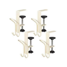 (Milky Yellow) 4-Pack Metal Stocking Hangers - Fireplace Garland Hooks for Holiday Decor | Multi-Purpose for Home, Hotel & Party