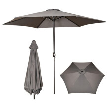 2.7m Havana Garden Patio Parasol with Crank Handle in Grey