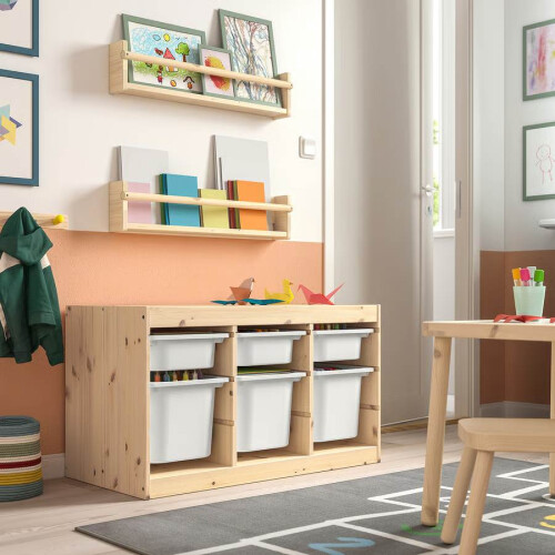 IKEA TROFAST Storage Unit with 6 Boxes 93x44x52cm