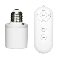 (1pc) E27 Remote Control Light Socket Smart Wireless Lamp Holder with Timer (15/30/60/120min)