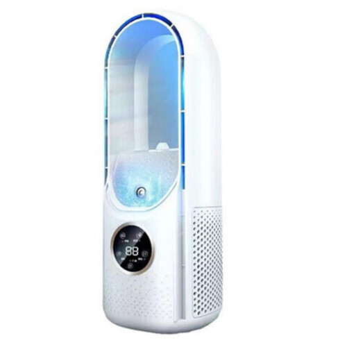 Luftkøler / Luftfugter / Ventilator – 6 hastigheder og timer – Hvid