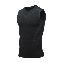 (5XL, Black A) Men's Workout Compression Shirt Breathable Quick-Dry Slimming Undershirt Sleeveless Muscle Tee for Running & Gym