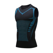 (3XL, Black B) Men's Workout Compression Shirt Breathable Quick-Dry Slimming Undershirt Sleeveless Muscle Tee for Running & Gym