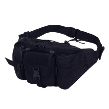 (Black) Outdoor Sports Waterproof Waist Bag Stylish Multi-Purpose Cross-body Fanny Pack for Hiking Running