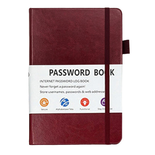 (Red Wine) Notebook for Passwords, Password Keeper Gifting For Friends