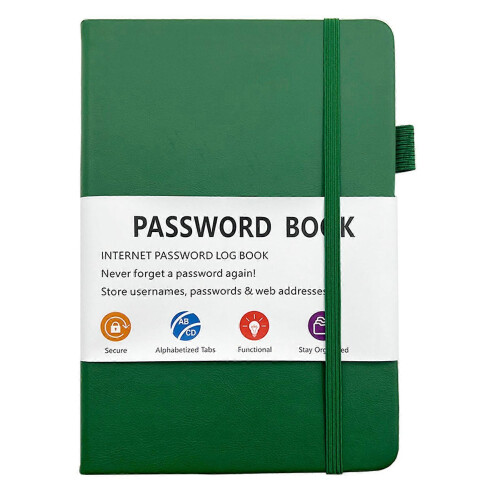 (green) Notebook for Passwords, Password Keeper Gifting For Friends
