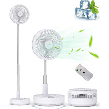 Ventilator oscilant portabil, ventilator de birou cu baterie reîncărcabilă, cu telecomandă, cu 4 setări de viteză, pentru dormitor