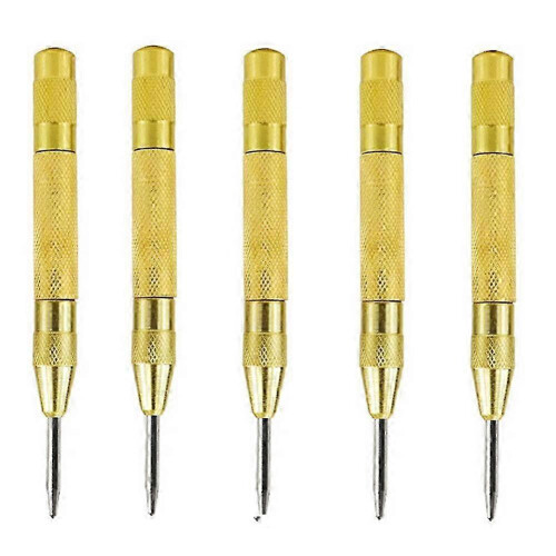 5pcs Spring Loaded Automatic Center Punch for Woodworking - Marking Tool