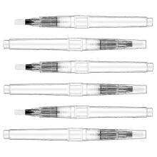 6 Pcs Pencil Style Envelope Moistener Stamp Moistener with Nylon Brush Head Mailing Moistener Wetter Roller