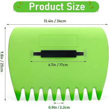 Leaf Scoops Hand Rakes For Garden And Yard, Green Leaves Grabber Plastic Garden Scoop For Collector