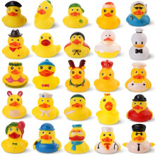 (10 pcs) Summer Rubber Ducks , Assorted Small Rubber Duck in Bulk Mini Rubbers Duckies for Baby Bath & Pool Toys, Cruising Duck