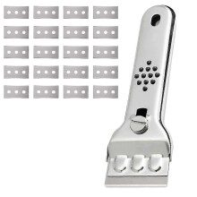 Glass Ceramic Hob Scraper Stainless Steel Glass Scraper Induction Hob Scraper Glass Ceramic Paint Scraper Glass Ceramic Hob Scraper With 20 Blades, Fo