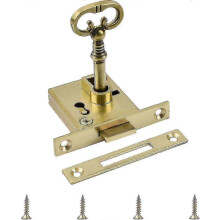 Vintage Lock, 1 Pack Gold Cabinet Lock with Antique Brass Decorative Lock for Cabinet, Wardrobe, Drawer, Cupboard, Wooden Boxes