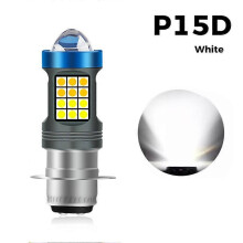 (White P15D) LED Motorcycle Headlight H4 BA20D P15D White/Yellow Ultra High Brightness