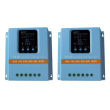2 St MPPT Solar Charger Controller 100A 80A 12V-48V Automatisk Dubbel USB-Laddning för Telefon Bly-Syra/Litiumbatteri
