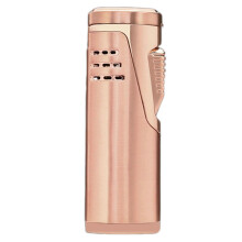 (E) Windproof Straight Torch Blue Flames Lighter Refillable Butane Lighter with Cigars Punch Cigars Holder for Camping
